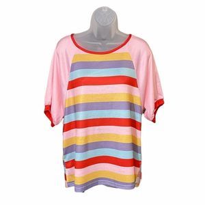 LUUKSE pastel rainbow striped top Med
